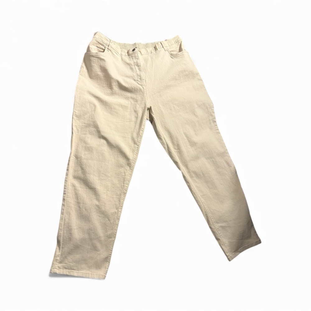 VTG Blair Parcial elastic waistband 90’s style 4 pockets casual Beige SZ 20W